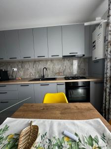 Kuchyň nebo kuchyňský kout v ubytování Urban Brana Apartment