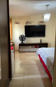 Μια τηλεόραση ή/και κέντρο ψυχαγωγίας στο Suite confortável