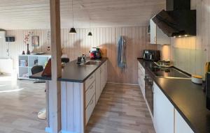 a kitchen with a sink and a counter top at Stunning Home In Tarm With Sauna in Højsand