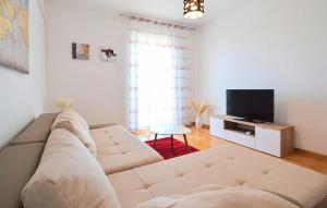 a living room with a couch and a television at Amazing Home In Polaca in Pertenjača