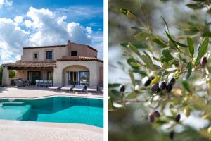 a villa with a swimming pool and a house at Villa Lighthouse 6 - Porto Cervo in Porto Cervo