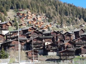 a large group of houses on a mountain at Vieux Chalets B 03 in Grimentz