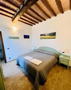 Ένα ή περισσότερα κρεβάτια σε δωμάτιο στο Podere La Miniera Room And Food