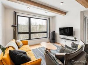 Μια τηλεόραση ή/και κέντρο ψυχαγωγίας στο Magnifique Condo pour 4 à Orford