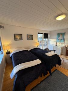 a bedroom with two beds in a room at Kilimanjaro & Stayover in Svinninge