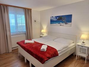 Ένα ή περισσότερα κρεβάτια σε δωμάτιο στο House with garden close to Vienna & Airport