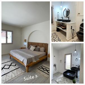 Voodi või voodid majutusasutuse villa avec piscine style bohème toas