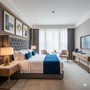 Postel nebo postele na pokoji v ubytování Luxe Shalimaar