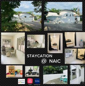 a collage of photos of a white house at Staycation in Naic Cavite near Torres Farm & Beach in Naic