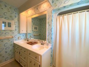 un baño con lavabo y espejo en Edwards, en Edisto 33 fotos más