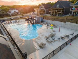 an overhead view of a swimming pool in a resort at Ingallview at Branson Cove Indoor Pool in Hollister