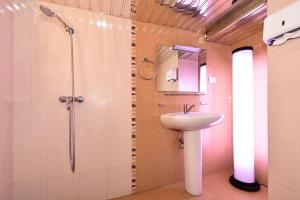 a bathroom with a shower and a sink at Guest House City in Yerevan
