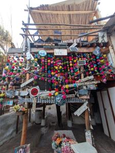 a display of different types of items on a building at Máncora Beach apartment in Máncora