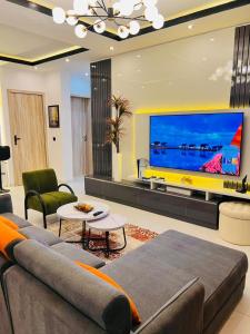 TV a/nebo společenská místnost v ubytování Kas home