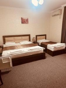 第比利斯villa old sololaki的配有两张床的酒店客房