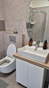 Koupelna v ubytování Tom House