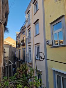 una fila di edifici in un vicolo di Lo Specchio dei Papiri a Napoli