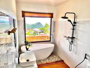 Koupelna v ubytování Oxygenphamee