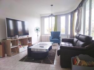 TV a/nebo společenská místnost v ubytování Appartement familiale face à un square arboré