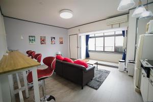 Χώρος καθιστικού στο soleil levant