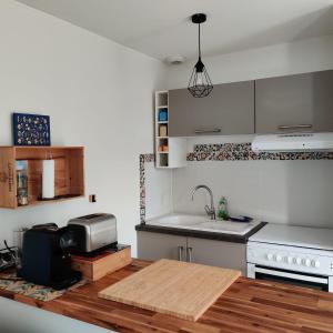 Kuchyň nebo kuchyňský kout v ubytování Maison indépendante avec piscine et jardin à Mérignac, à 15 min du centre de Bordeaux