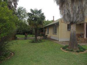 a house with two palm trees in the yard at Dandelion Cottage in Boschkop