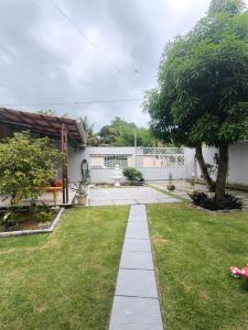 Zahrada ubytování Casa de Praia Área de Churrasco Próx Praia da Biologia Sesc