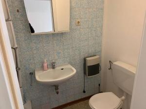a bathroom with a sink and a toilet at Gemütliches Apartment in Osnabrück in Osnabrück