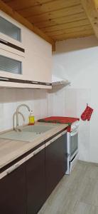 Kuchyň nebo kuchyňský kout v ubytování Ubytovanie Málika