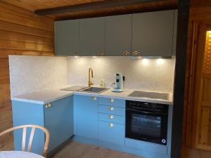 Kuchyň nebo kuchyňský kout v ubytování Ruhige Hütte mit toller Aussicht