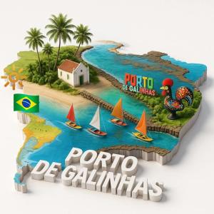 a map of puerto de calma with boats on it at Paraíso de porto in Porto De Galinhas +21 photos
