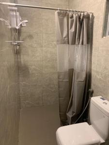 ein Badezimmer mit Dusche und Toilette in der Unterkunft Tenora Apartment in Kandy