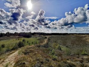 an open field with the sun in the sky at 8 person holiday home in Rømø-By Traum in Kongsmark