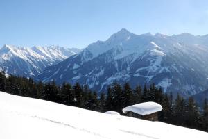 a snow covered mountain with a house on a snow covered slope at Brandstatt Alm in Grossdornau +25 photos