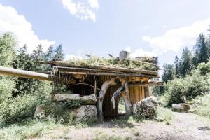 an old building with grass on top of it at Chalet Almrausch in Unterberg