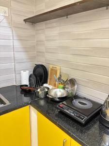 Kuchyň nebo kuchyňský kout v ubytování Relaxing 1bhk near metro