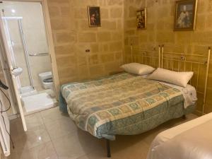 una camera da letto con un letto, una doccia e un bagno di Central Matera cesarea a Matera