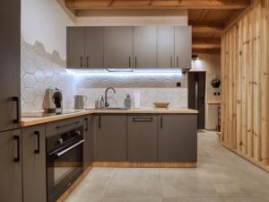 Η κουζίνα ή μικρή κουζίνα στο Bliżej Lasu