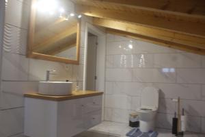 un bagno con lavandino e WC di Casa da Quinta a Estreito da Calheta Altre 28 foto