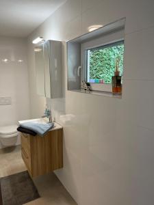 Koupelna v ubytování Appartement StPeter, 5 min met de auto van de skipistes