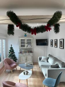 Χώρος καθιστικού στο Rosace Maison de village - Townhouse in the countryside