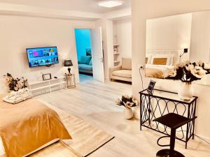 Μια τηλεόραση ή/και κέντρο ψυχαγωγίας στο Wilson Garden view Tirana