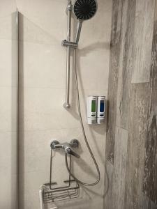 eine Dusche mit Duschkopf in einem Badezimmer in der Unterkunft Casa Blanca - Alameda in Toledo