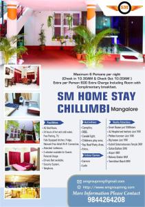 Ein Flyer für eine kleine Gastfamilie in Chillin Manalore in der Unterkunft SM Cottage in Mangaluru