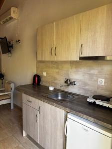 Kuchyň nebo kuchyňský kout v ubytování Voula Studio