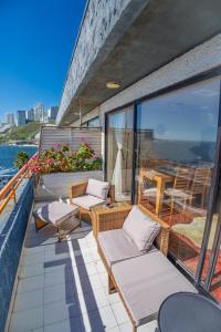 Balkón nebo terasa v ubytování Reñaca en primera linea,terraza panoramica acceso directo a la playa