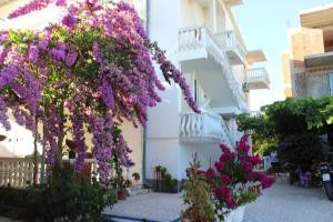 a bunch of purple flowers on the side of a building at Apartaments A4 in Ulcinj