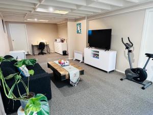 Μια τηλεόραση ή/και κέντρο ψυχαγωγίας στο Guest Suite with Lounge & Bathroom