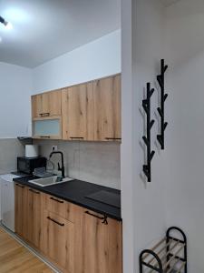 Η κουζίνα ή μικρή κουζίνα στο M&M apartman i Spa