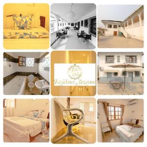 a collage of photos of a hotel room at Résidence Suzanne in Brazzaville